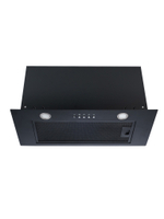 Вытяжка кухонная Quin-60 (BLACK) черный, D150мм, 1200м3/ч, полновстраиваемая, мотор 230Ватт, металл 60см, кнопочное управл.(MACBI)