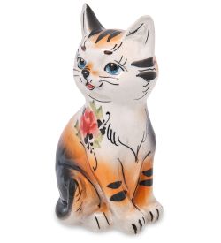 ГЛ- 093/1 Фигурка «Кошка» (Гжельский фарфор)