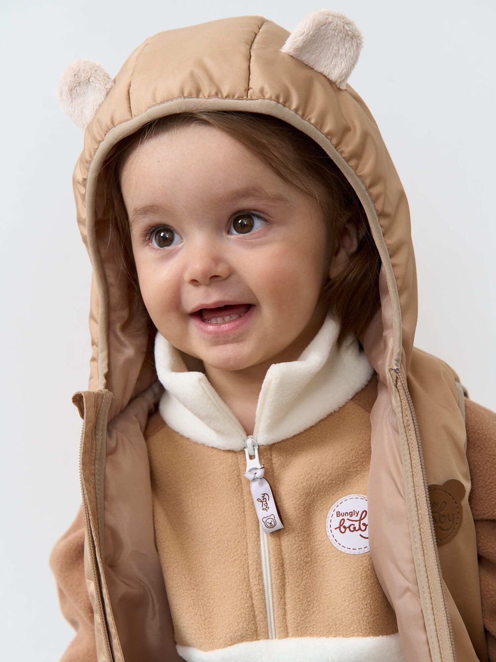 Жилет с капюшоном "Беж" 0+
