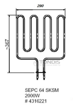 ТЭН Helo SEPC-64 (2000 W, для печи Cup 60 SТ)