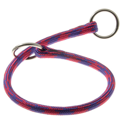 V.I.PET Ошейник-удавка с 2-я кольцами круглый 8 мм "Арлекин", розово-фиолетовый