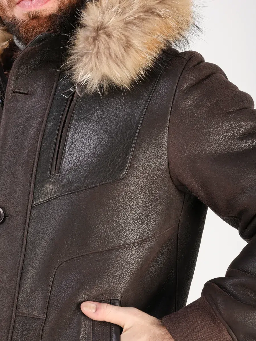 Дубленка натуральная куртка зимняя с капюшоном