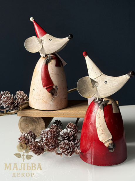 Декор "Мышка" в ассортименте 13x10xH23 см