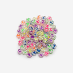 Бусины с буквами "Английский алфавит", 6,7мм, прозрачный, акрил