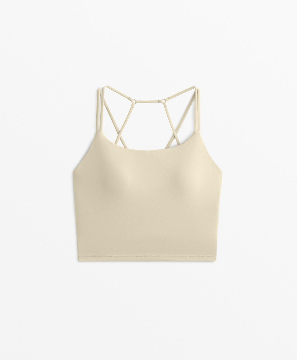 Oysho Майка Comfortlux с кольцами, зеленовато-желтый