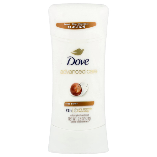Dove, Advanced Care, дезодорант-антиперспирант, масло ши, 74 г (2,6 унции)