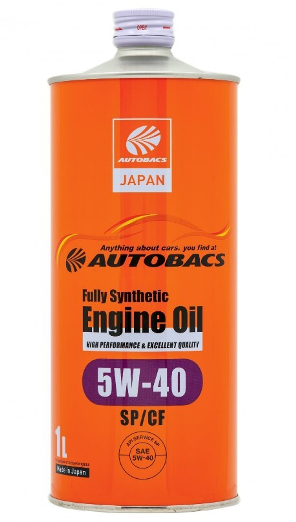 Масло моторное AUTOBACS Fully Synthetic Engine Oil 5W-40 SP/CF синтетическое 1л / 5W40