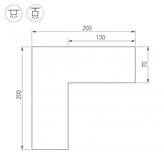 Коннектор L-образный внешний Arlight SL-Line-6070 030140