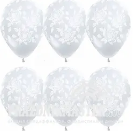 S 12" Элегантные розы Прозрачный Кристалл 5ст 35 см.