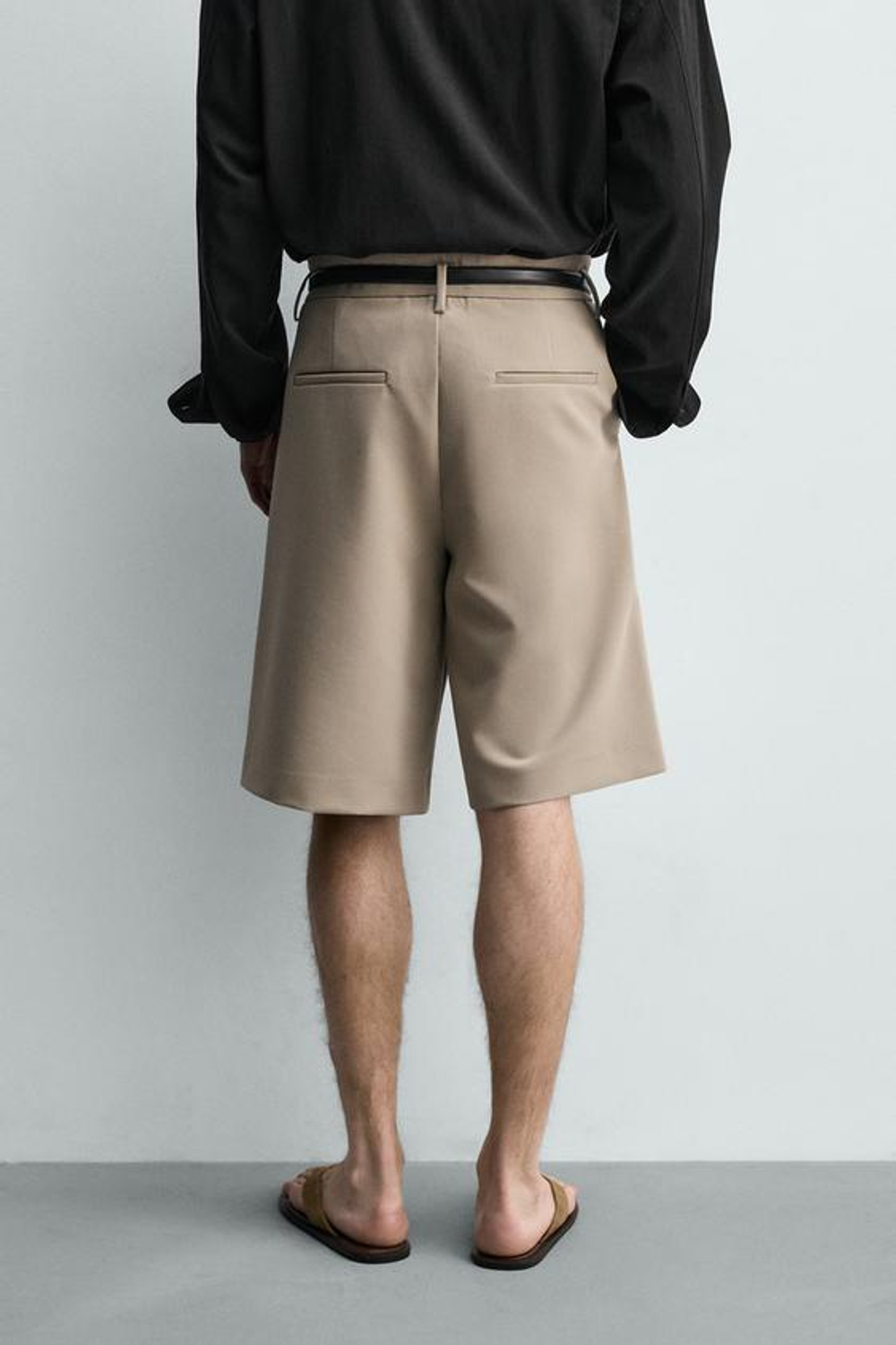 ZARA СВОБОДНЫЕ ШОРТЫ СО СКЛАДКАМИ, СВЕТЛЫЙ РЫЖЕВАТО-КОРИЧНЕВЫЙ