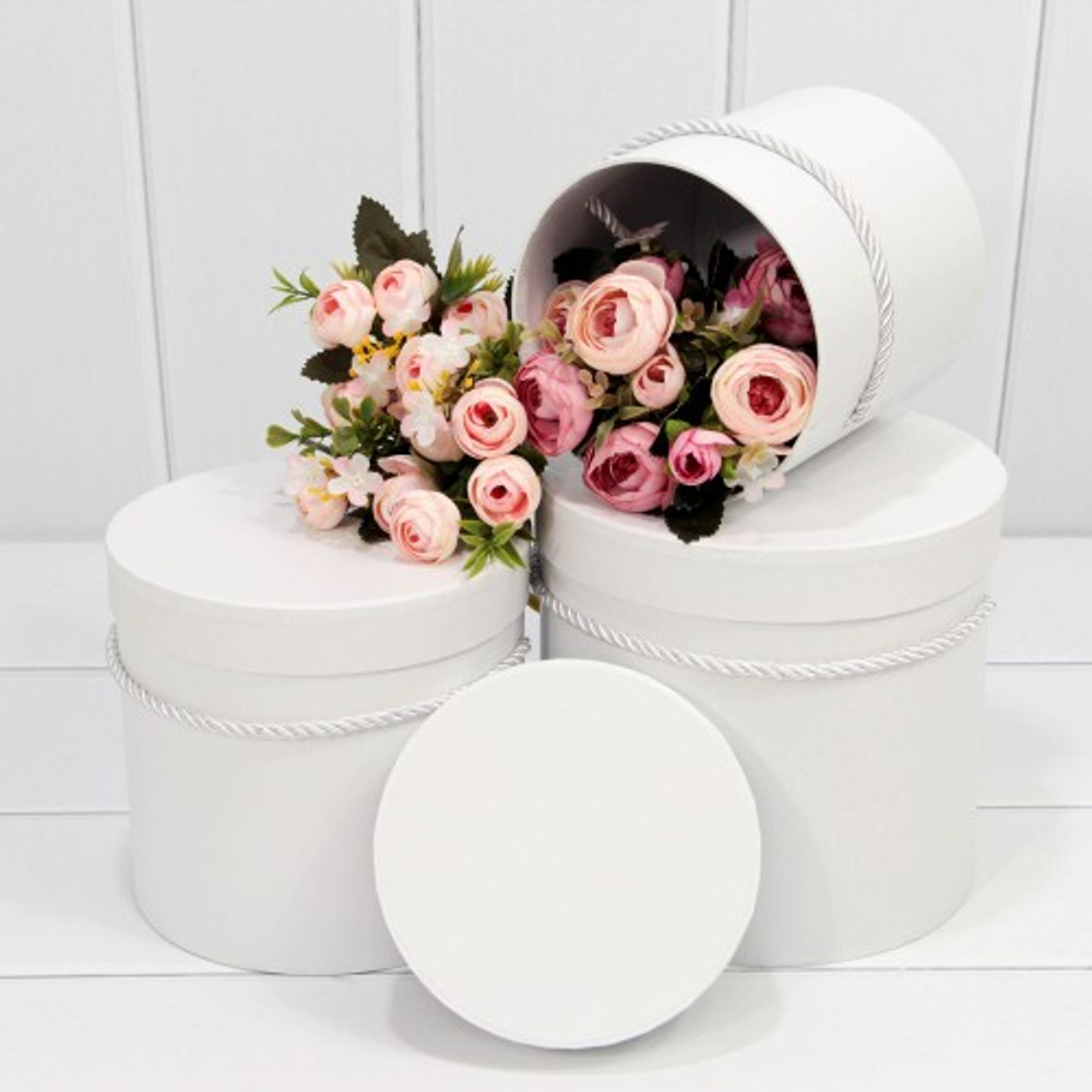 Коробка 18х17 см Набор 3 шт (Белый)