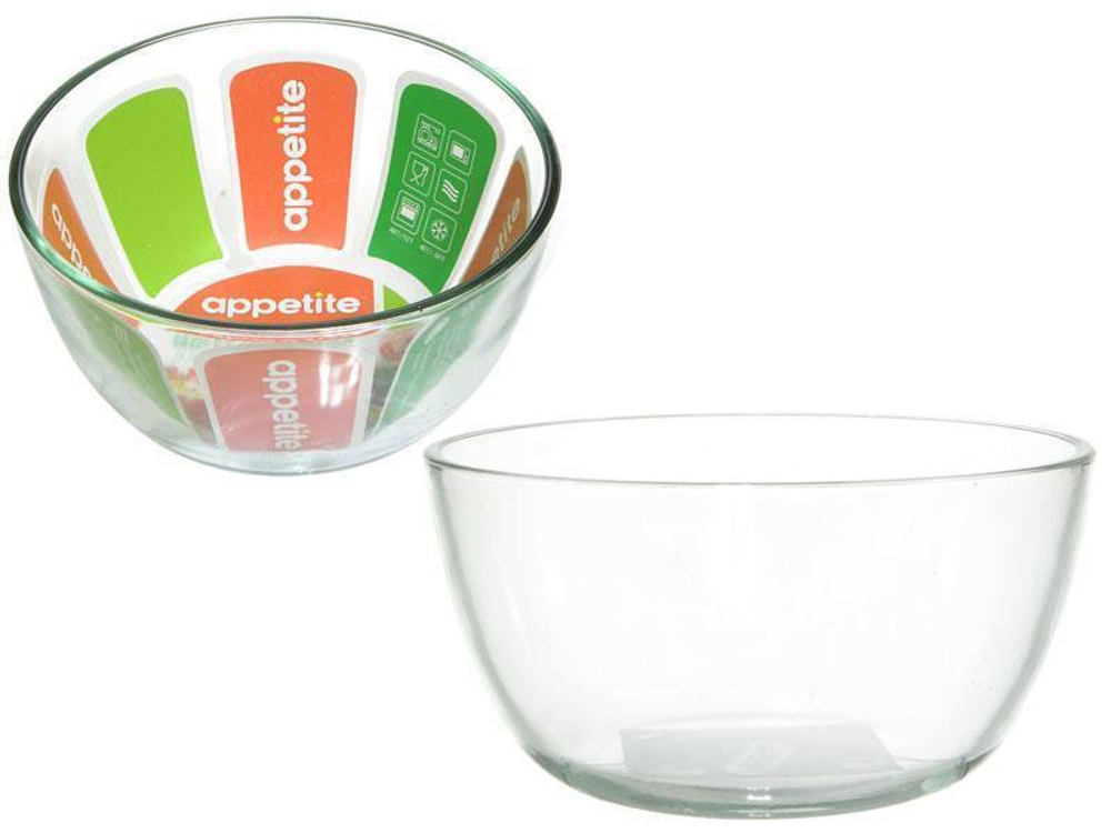 Миска стеклянная 0,8л тм Appetite