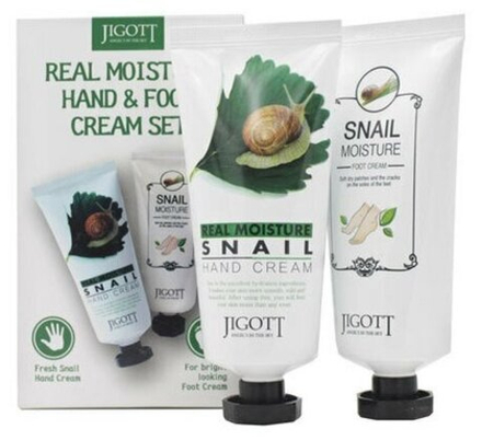 JIGOTT Набор Увлажняющий крем для рук + ног с экстрактом улитки 100+100мл
