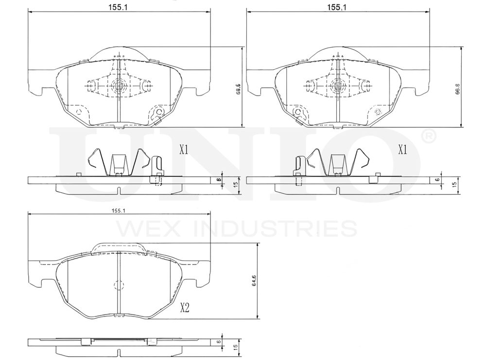 Колодки тормозные диск. передние UNIO BRP-20054