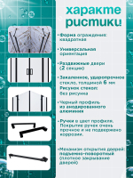 Душевая ширма DIONRIA (90х90) прозрачное стекло, профиль черный