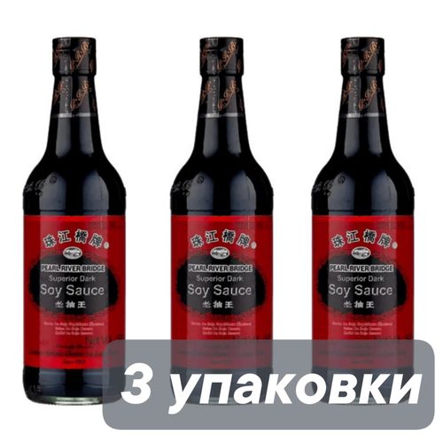 Соус Pearl River Bridge Соевый темный, 500 мл 3 шт