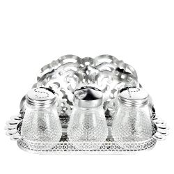 Набор для специй 3пр. (солонка, перечница, баночка для горчицы) с салфетницей на металлической подс