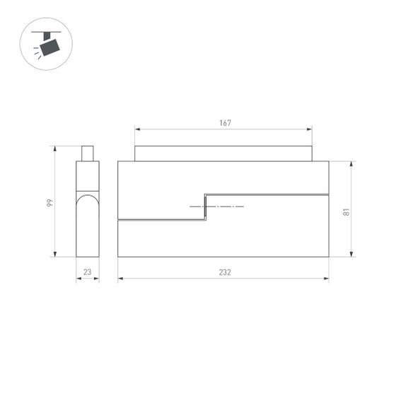 Трековый светодиодный светильник Arlight Mag-Orient-Flat-Fold-S230-12W Warm3000 034663(1)
