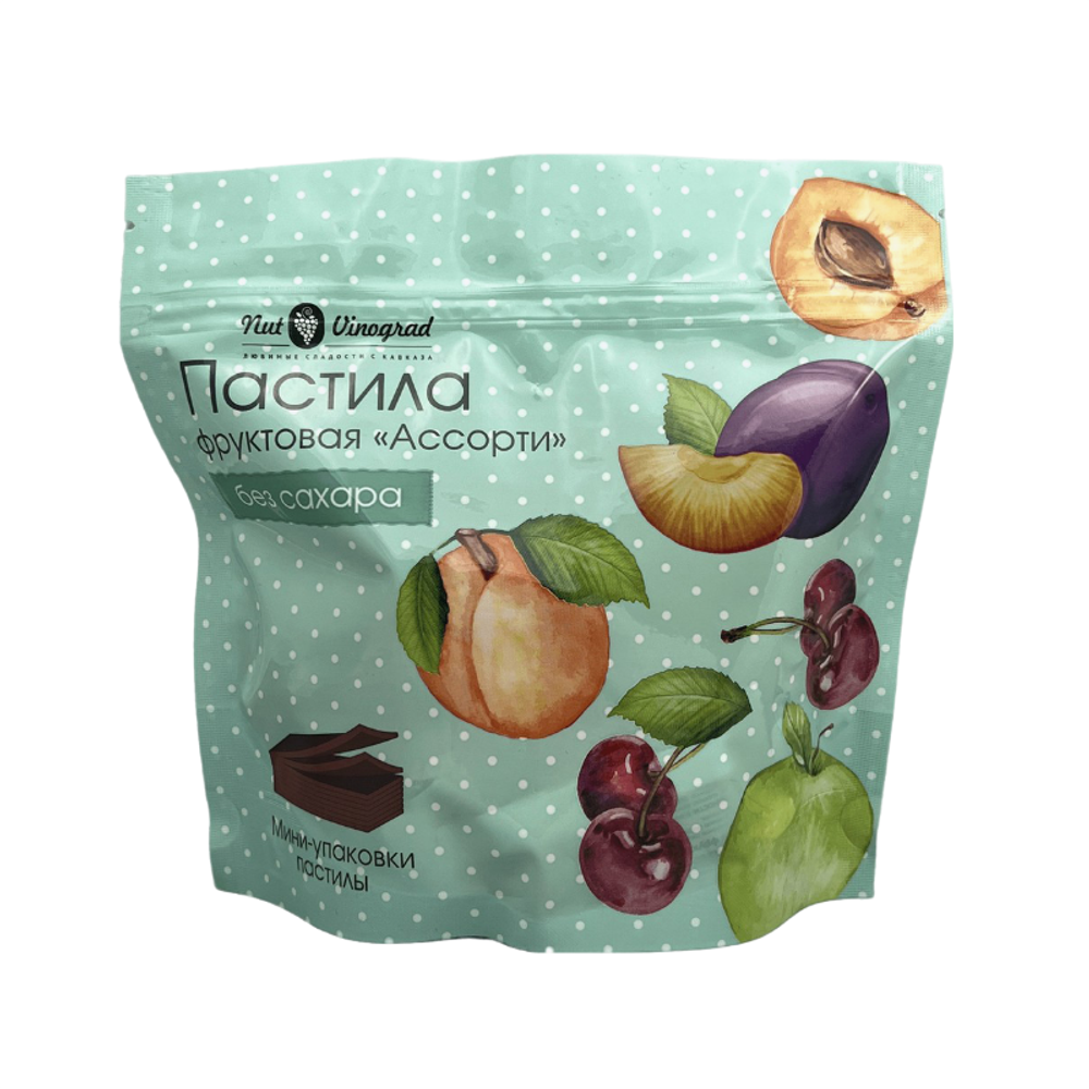 Пастила Фруктовая Ассорти Без Сахара (Абрикос, Слива, Яблоко, Вишня) 10шт (Nut Vinograd)
