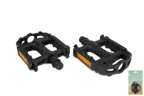 Педали Wellgo MTB пластик, 106x86x23мм, резьба 9/16", DU подшипники, черные