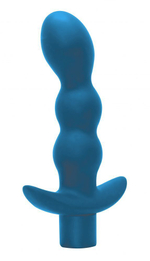 Бирюзовый анальный вибромассажёр Naughty - 14,5 см