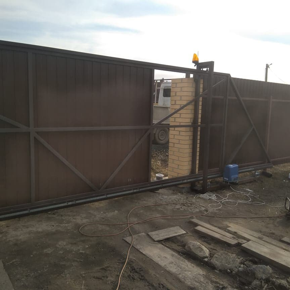 Ворота консольные 5м проем + калитка +автомитика