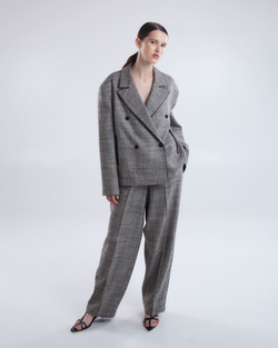 Брюки из шерсти Стелла Маккартни канва черно-серый