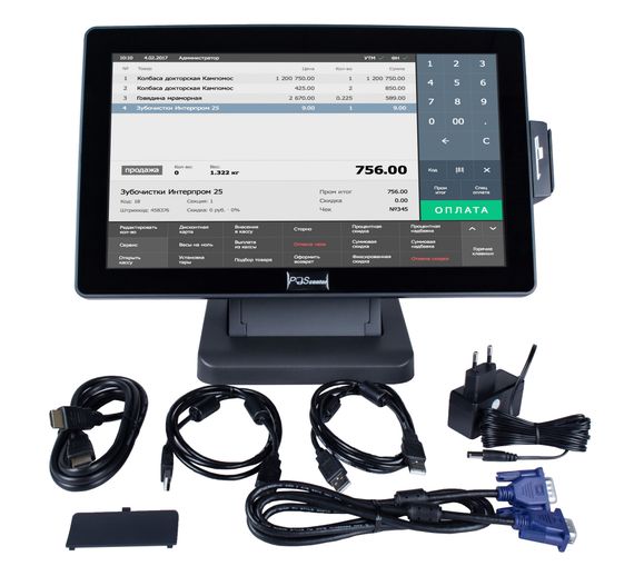 Сенсорный монитор POScenter EVA-156 Pro (15,6&quot;, 16:9, 1920х1080, PCAP, VGA, HDMI, MSR)