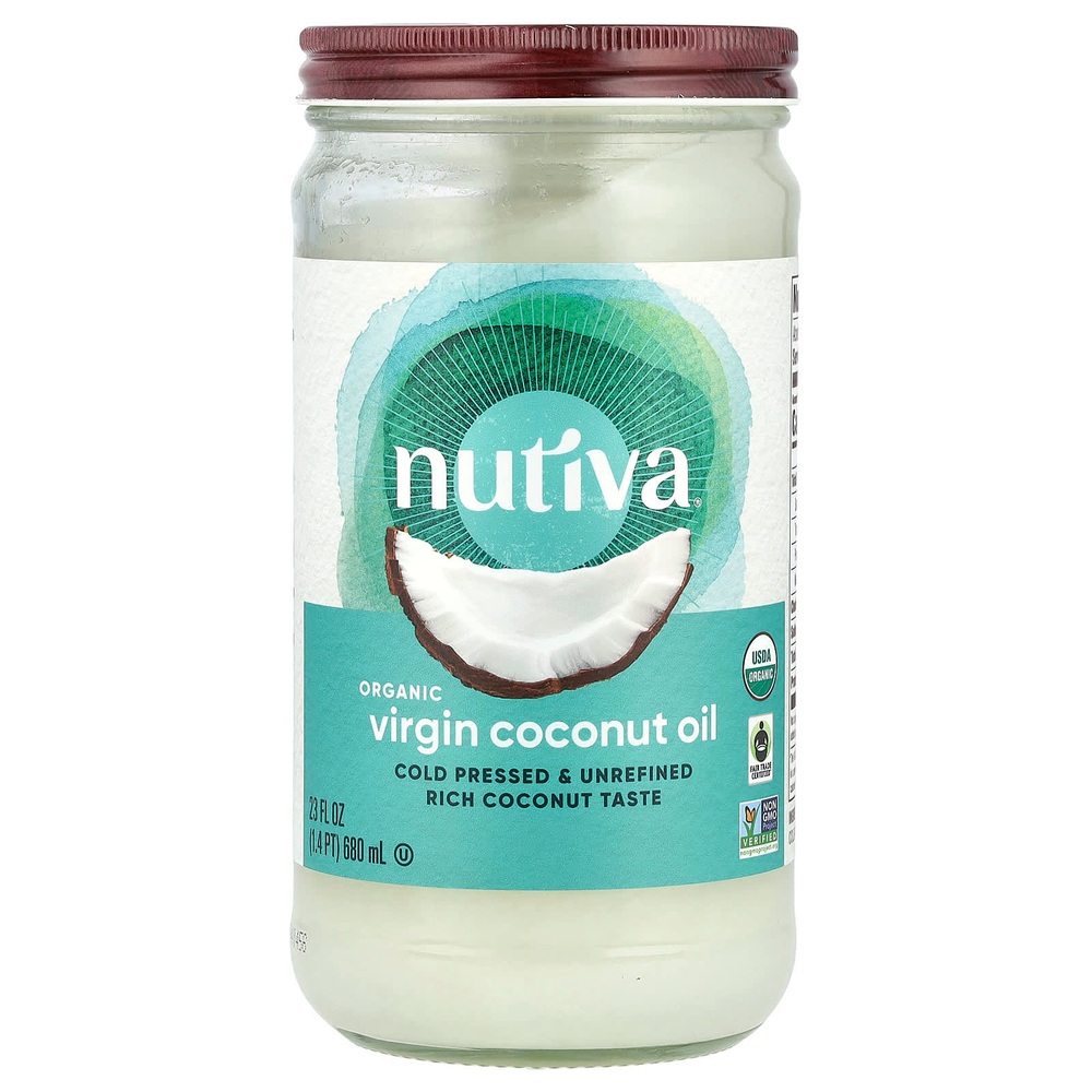 Nutiva, Органическое кокосовое масло, Virgin, 23 жидкие унции (680 мл)