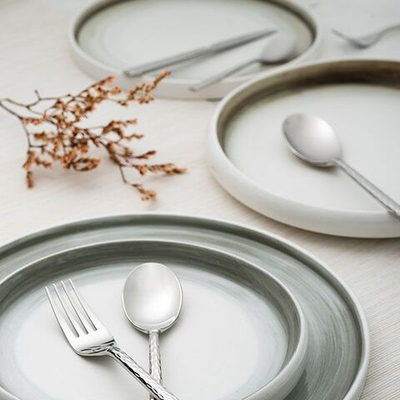 Тарелка «Айсио» с высоким бортом;фарфор;,H=33,L=252,B=238мм;белый,серый (Цвет: белый)