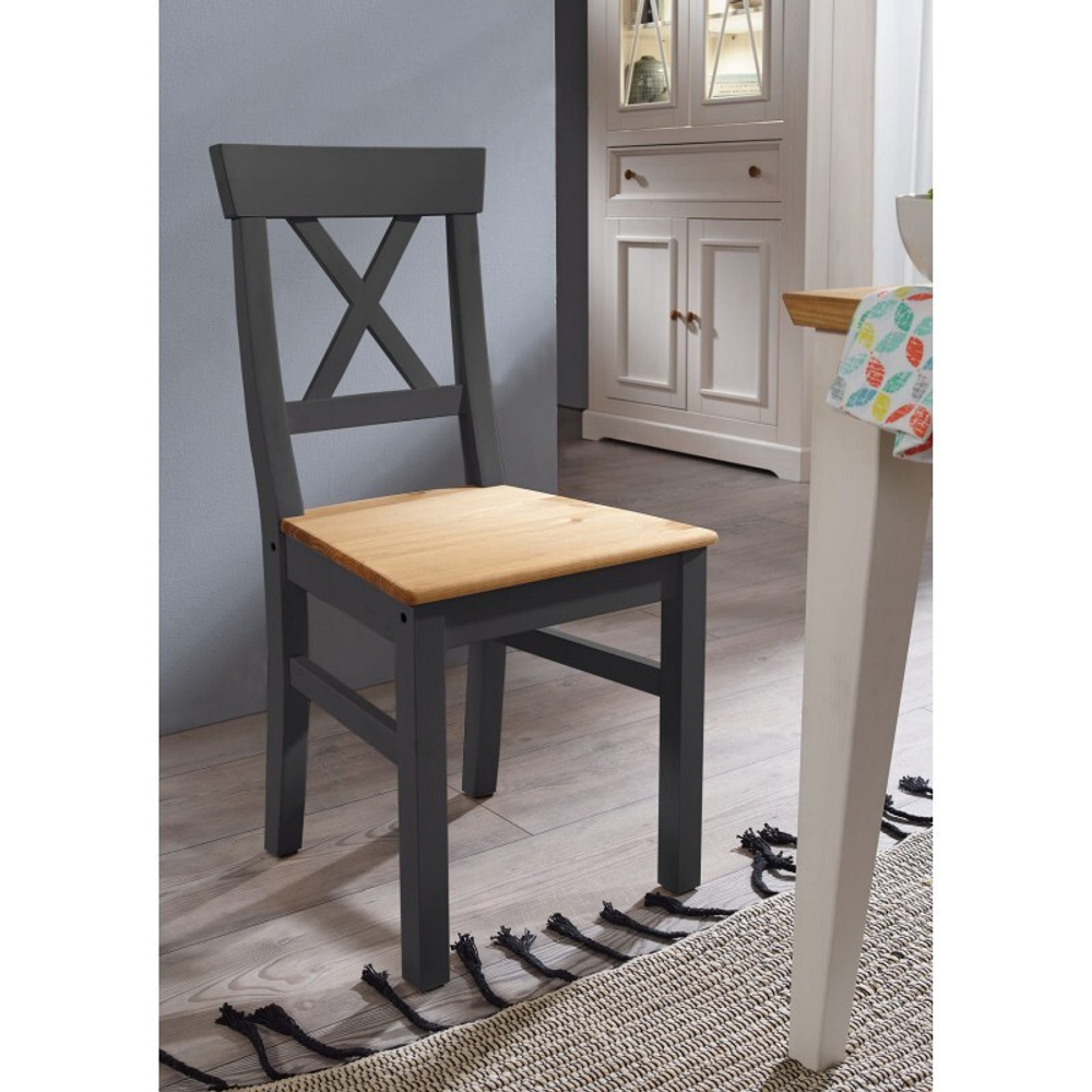 Стул «Форест» серый 7012/бейц-масло