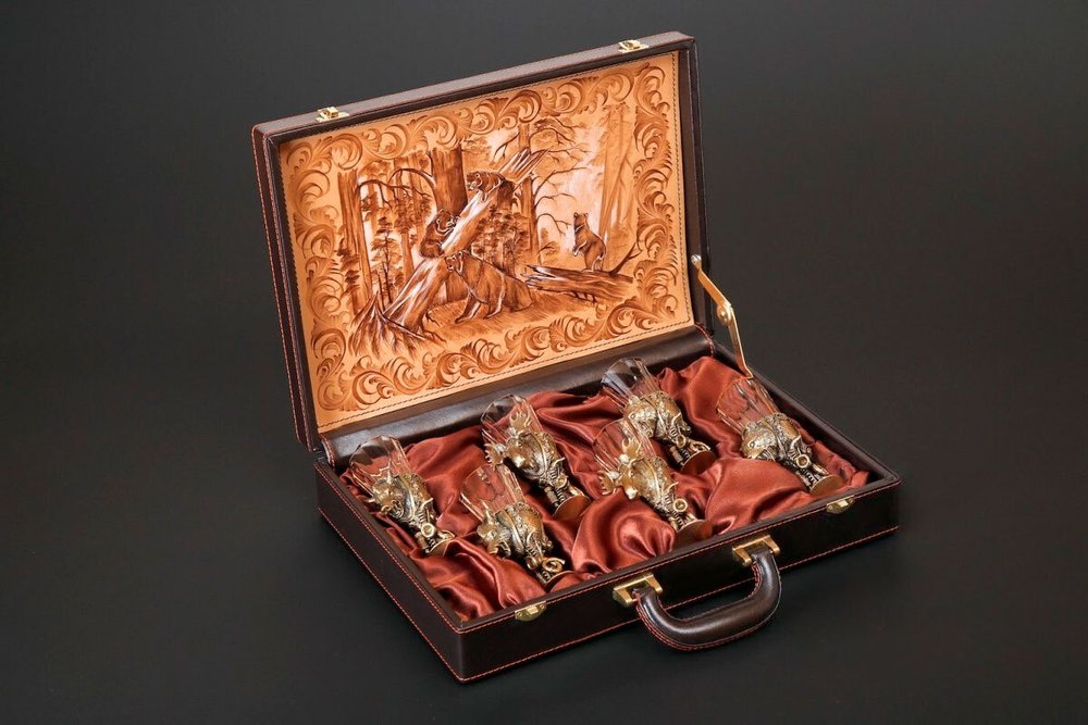 Набор лафитников «Охотничьи Трофеи" 6 шт. в подарочном футляре