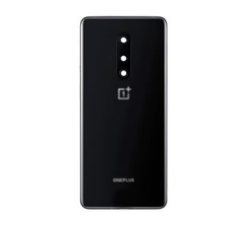 Задняя крышка для OnePlus 8 черная (Onyx Black) со стеклом камеры