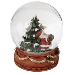 GAEM Фигурка декор в стекл шаре "Дед Мороз и елка", D 12 см, L12 W12 H13,5 см