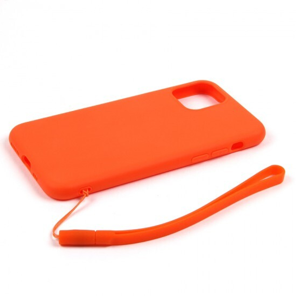 Силиконовый матовый чехол с ремешком для iPhone 11 Pro, 011397 Красный