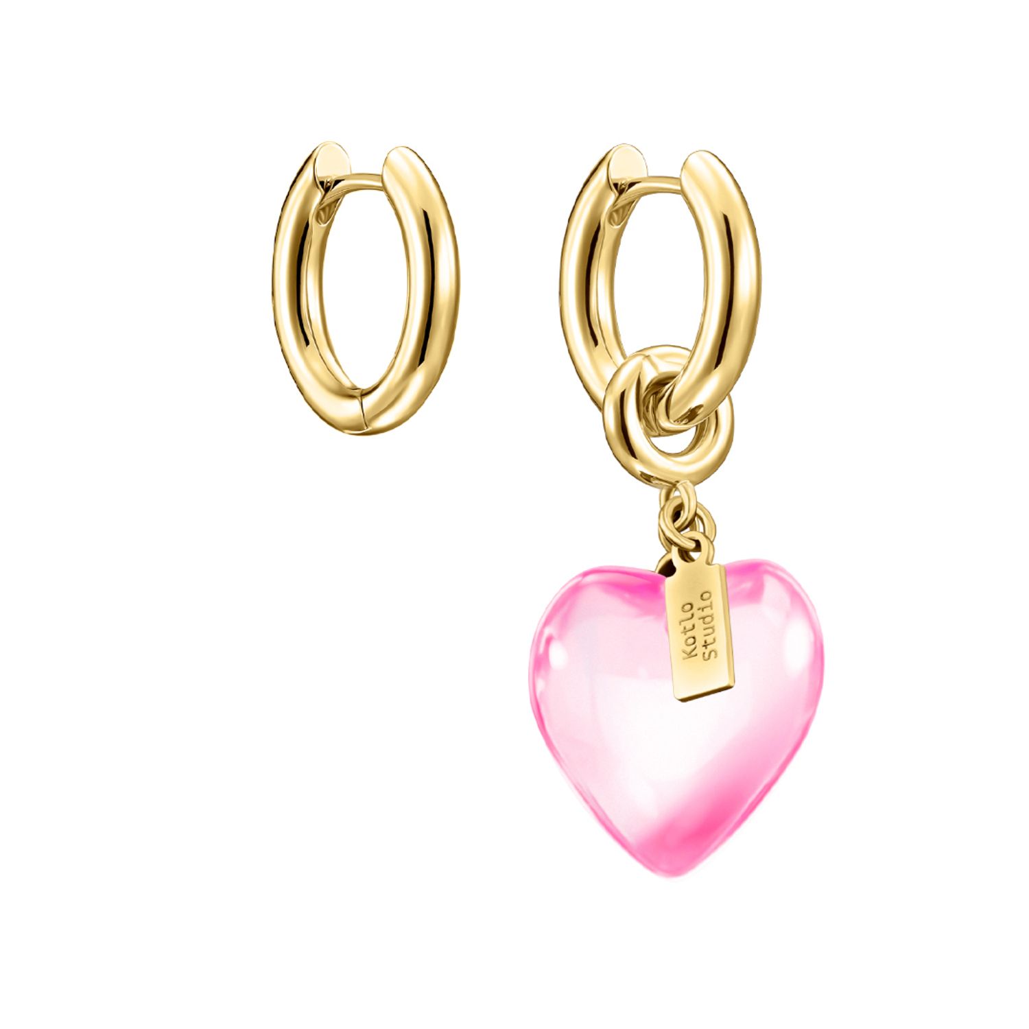Серьги Sweetheart Mini Gold-Pink Earrings