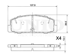 Колодки тормозные диск. задние UNIO BRP-20042