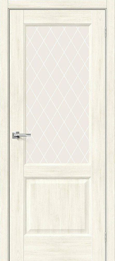 Дверь Неоклассик-33 / Цвет Nordic Oak / Стекло White Сrystal / Двери Браво