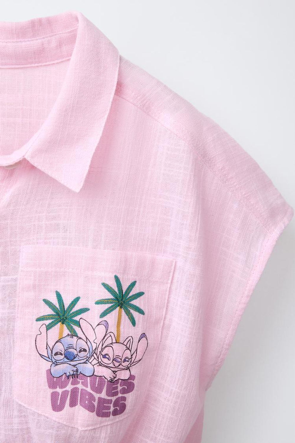 ZARA РУБАШКА С УЗОРОМ LILO & STITCH © DISNEY, РОЗОВЫЙ