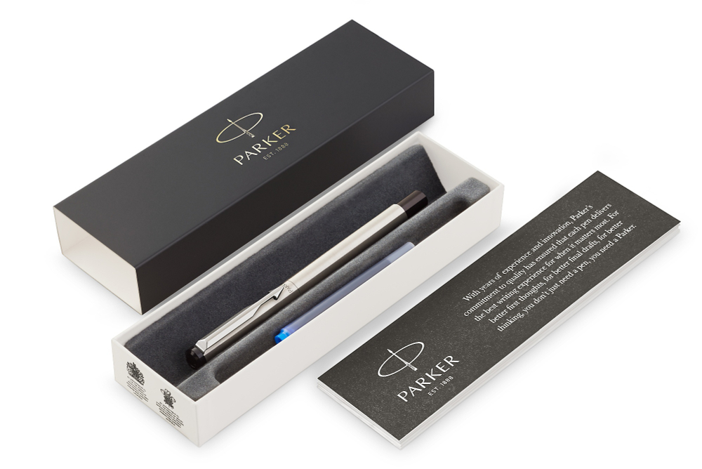 Перьевая ручка Parker Vector F03, цвет: Steel (F (0,8 мм))
