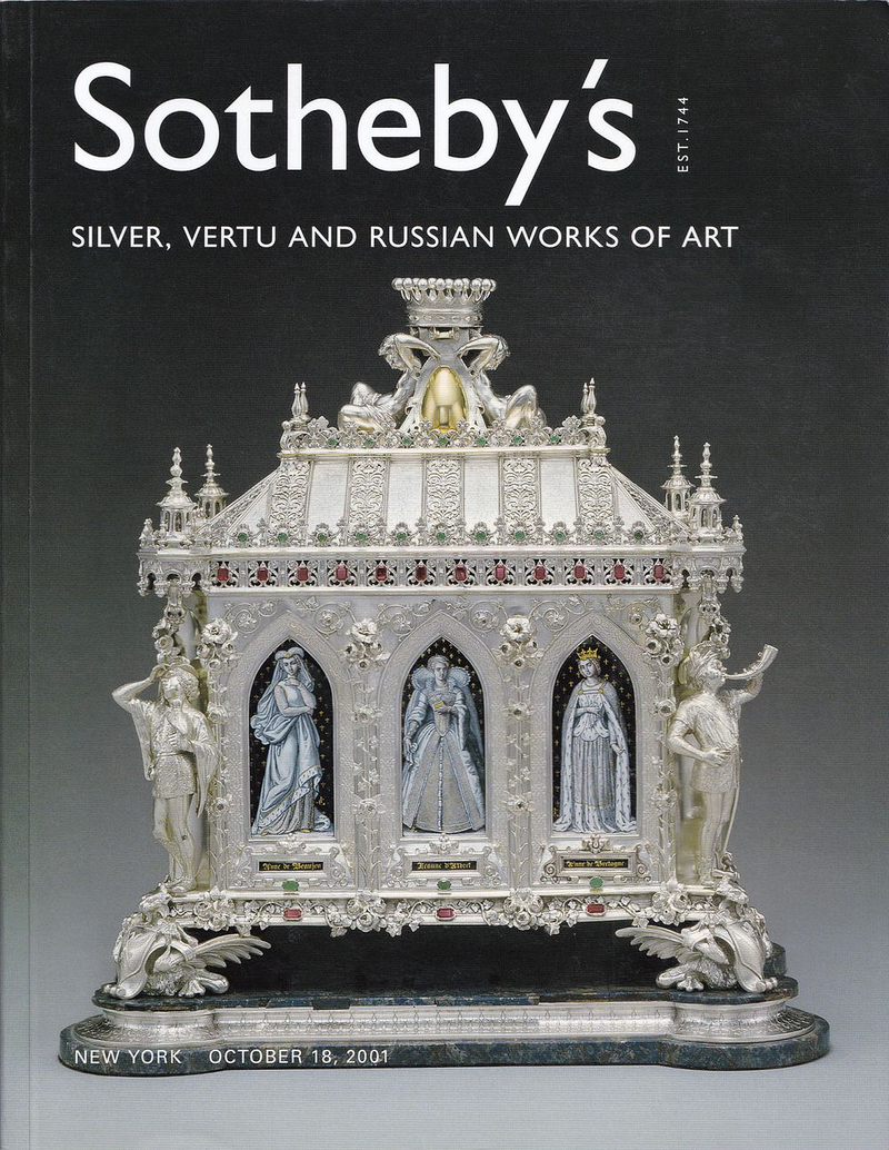 Каталог аукциона Sotheby's, Нью-Йорк, Серебро, предметы роскоши и русское декоративно-прикладное искусство от 18 октября 2001 года