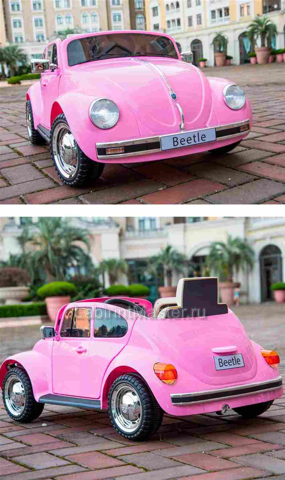 Детский электромобиль "Volkswagen Beetle"  JE1818 12V, розовый
