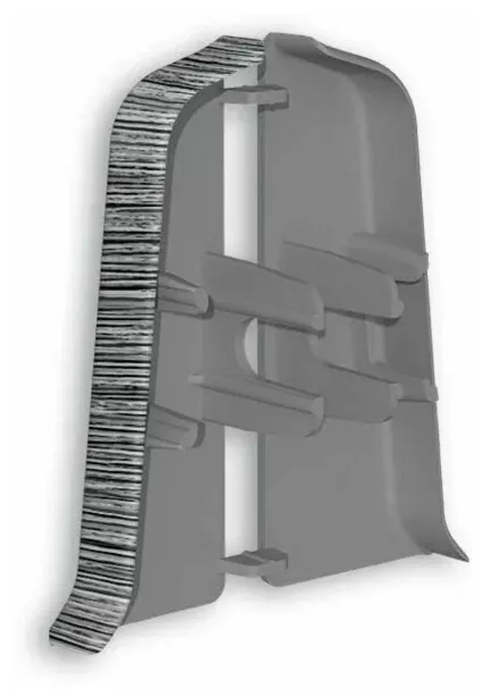 Торцевые (пара) для плинтуса 55мм "Деконика", 187 Алюминий темный