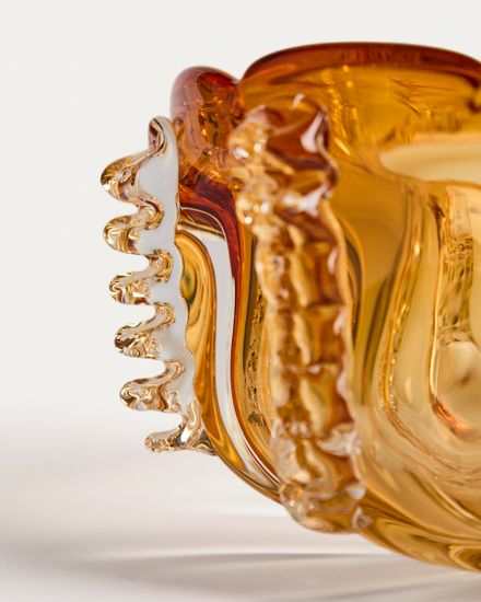 Ваза Nicora из оранжевого стекла, диаметр 30 см