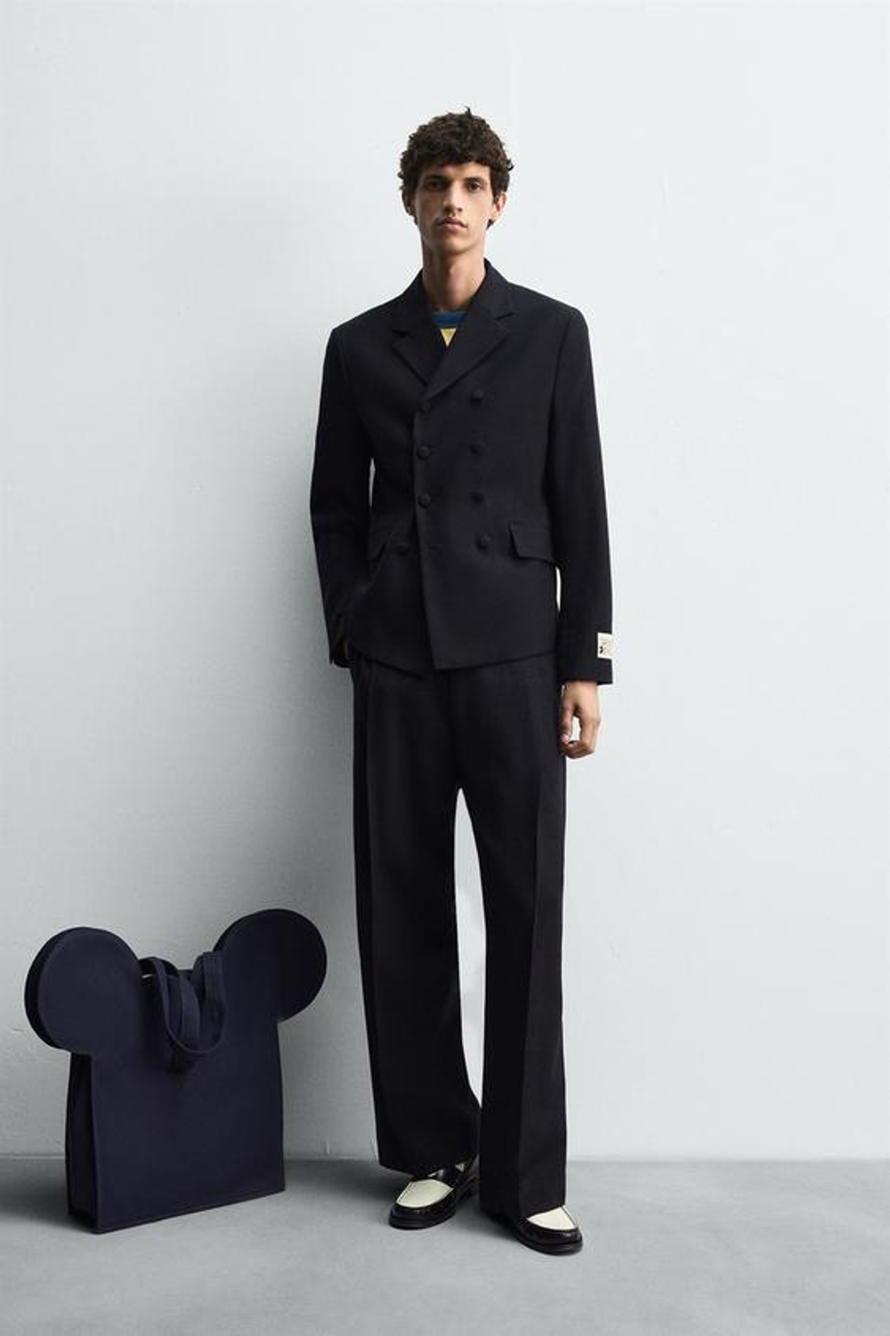 ZARA HARRY LAMBERT X DISNEY ДВУБОРТНЫЙ БЛЕЙЗЕР, МОРСКОЙ СИНИЙ