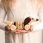 Деревянная каталка Таксик Леснушки