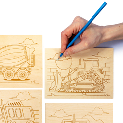 Доски для выжигания Спецтехника 5 шт. арт 04163 (ДК)