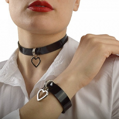 Чокер Sitabella с сердечком чёрный
