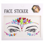 Наклейки-стразы Alingar, акриловые, "Декор для лица", оформление зоны лба и глаз, ассорти, пакет с европодвесом