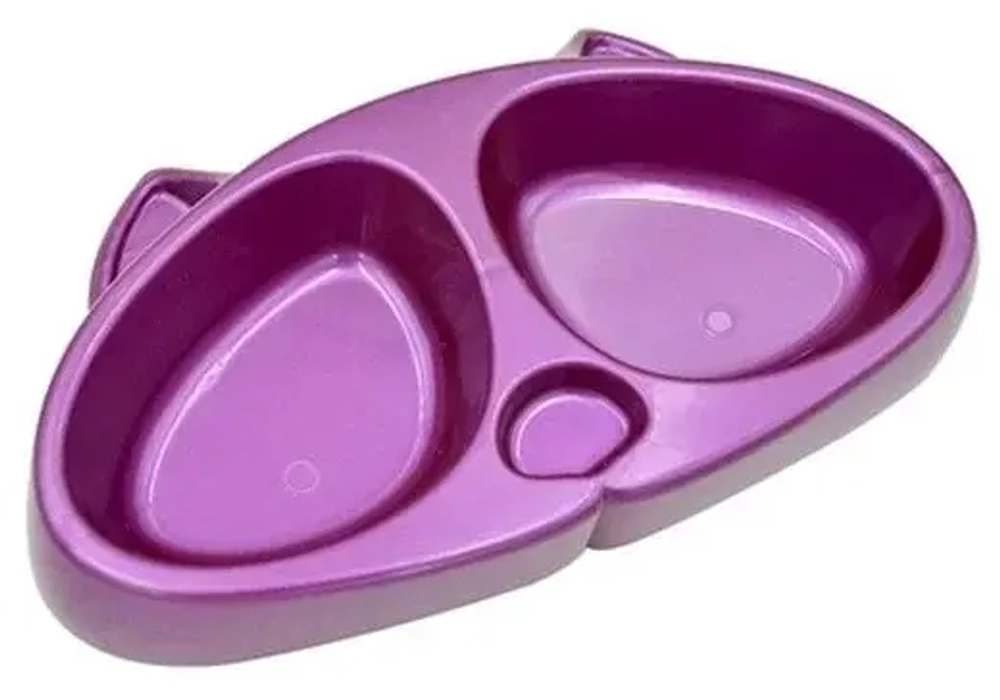 ZOOEXPRESS Миска для кошек пластиковая двойная "Киска", 2*0,2 л